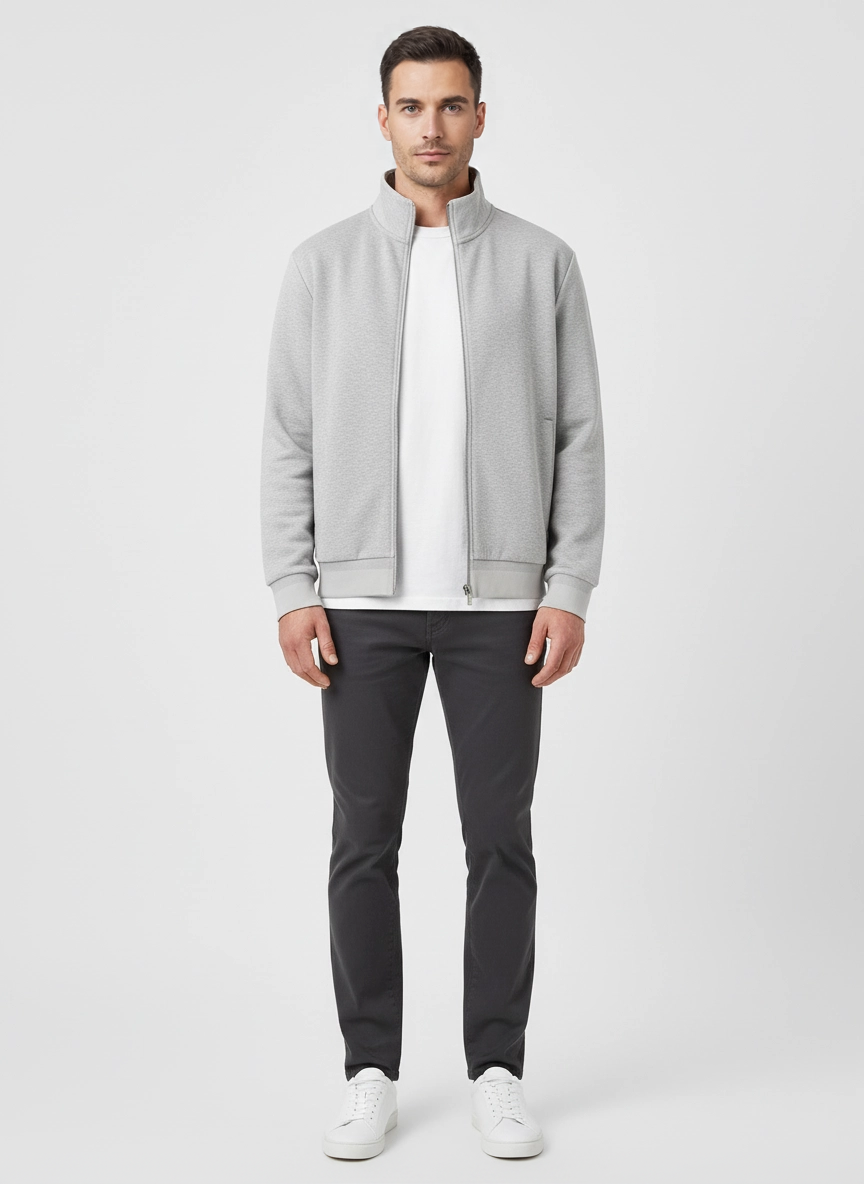 BOSS Black H-Shepherd 100 Silver Jacket on model