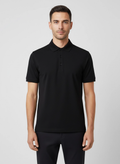 Men's Pal Zileri Mercerised Dark Grey Full Button Up Polo Shirt on model
