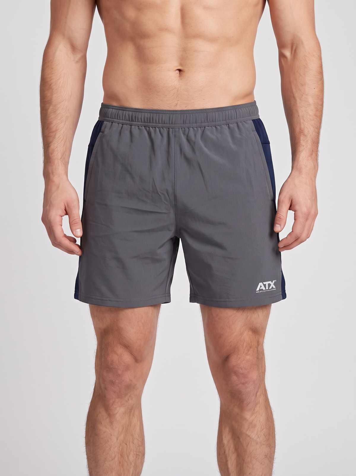 Men's ATX Terra Short in Dark Grey/Navy — on model