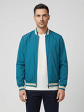 Men's Pal Zileri Teal Blue Blouson Bomber Jacket - Model Shot