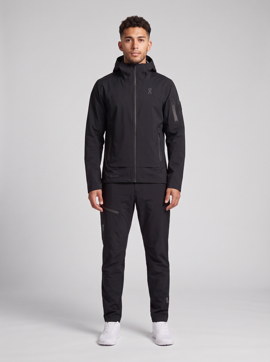 Men's On Running Black Trek Waterproof Jacket & Water Resistant Trek Pants Set