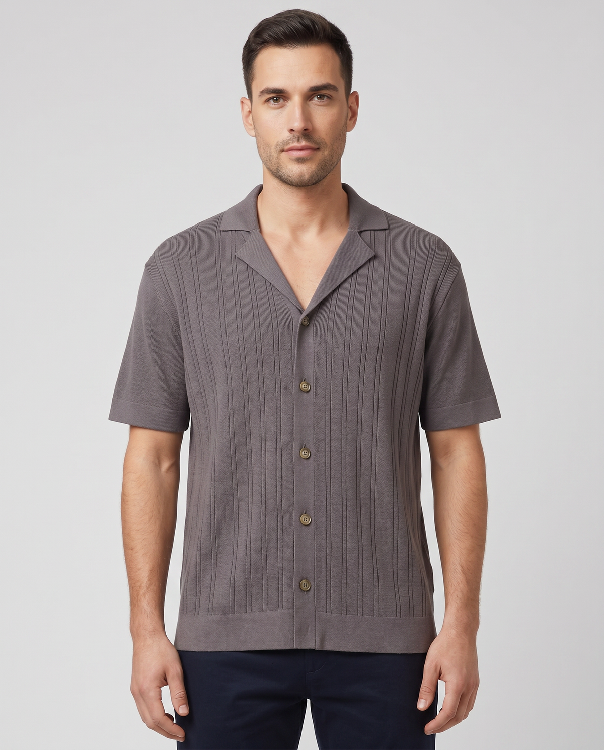 BOSS Black C-Neri Medium Purple Knitwear — on model