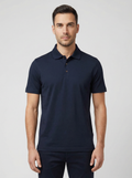 Men's Pal Zileri Navy Blue Mercerised Polo Shirt - Model Shot