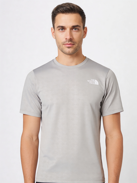 Mens The North Face 24/7 PTD EB RG SS Meld Grey T Shirt
