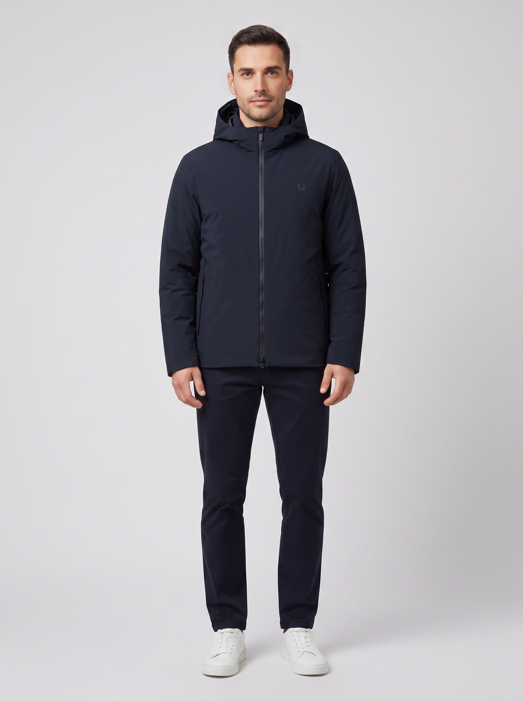 Men's UBR Black Phantom Down Jacket — on model