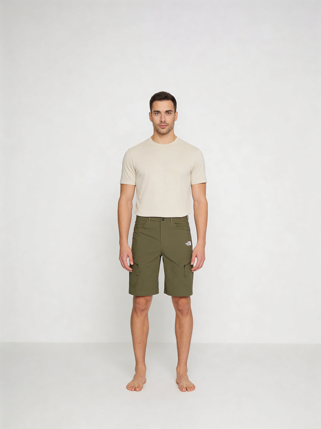 Mens The North Face Exploration New Taupe Short - Model Full Body