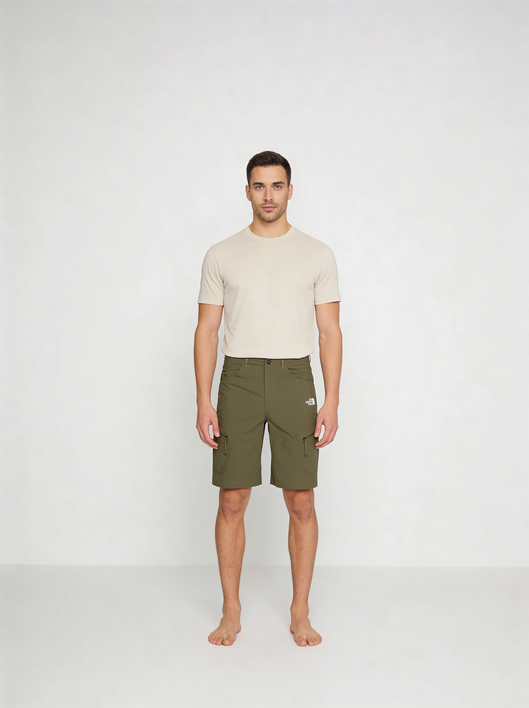 Mens The North Face Exploration New Taupe Short - Model Full Body