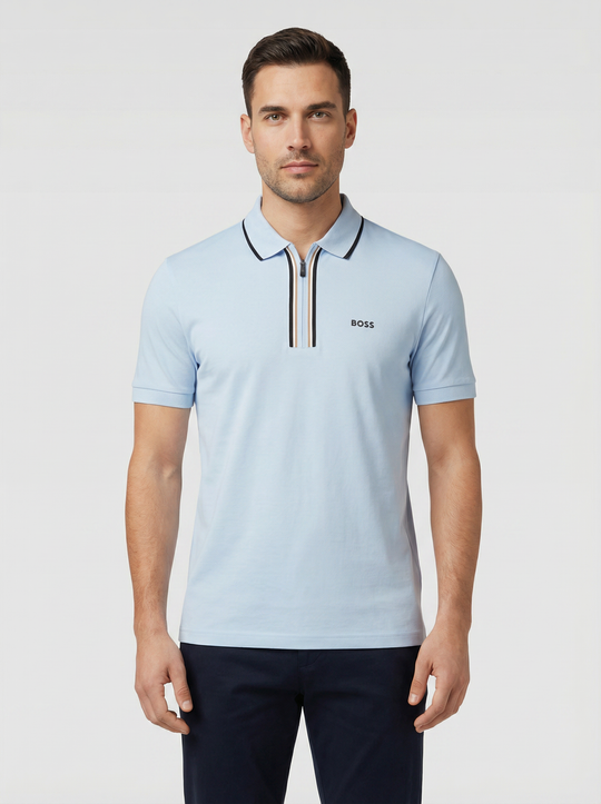 BOSS Green Philix GOC Open Blue Polo Shirt