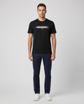 Mens Paul Smith Black Stripe Print T Shirt — on model