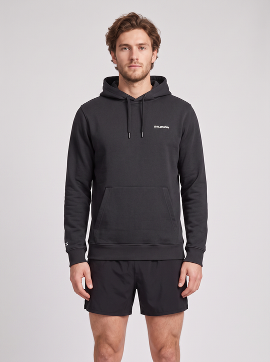 Mens Salomon CHEST LOGO HOODIE Deep Black Hoodie