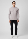 BOSS Green Plisy Open Grey Polo Shirt on model