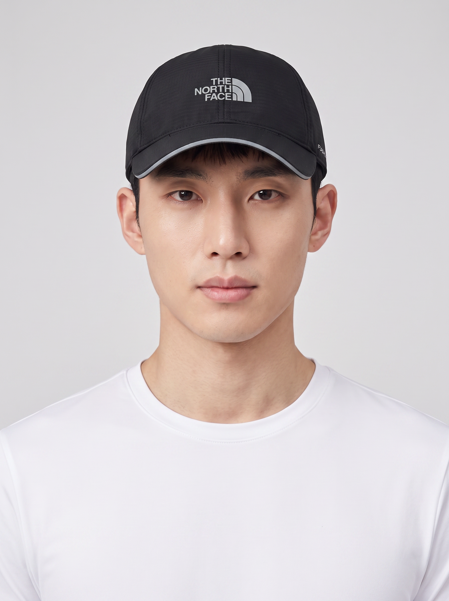 MENS THE NORTH FACE Flex Flashdry TNF Black Cap — on model