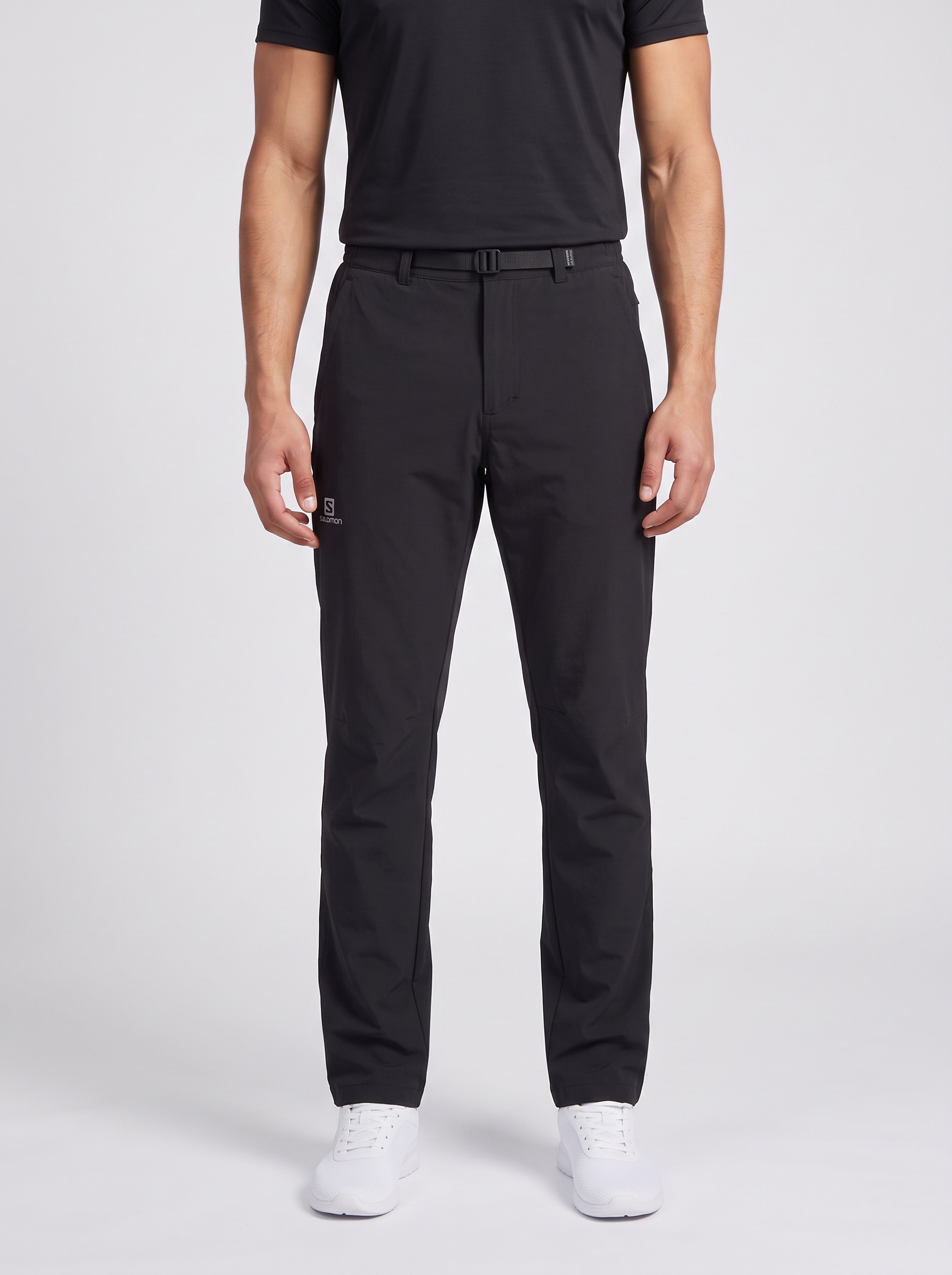 Mens Salomon WAYFARER PANTS 2.0 Deep Black Trouser — on model