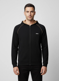 BOSS Bodywear & Swimwear Mix&Match Jacket H Black Hoodie on model