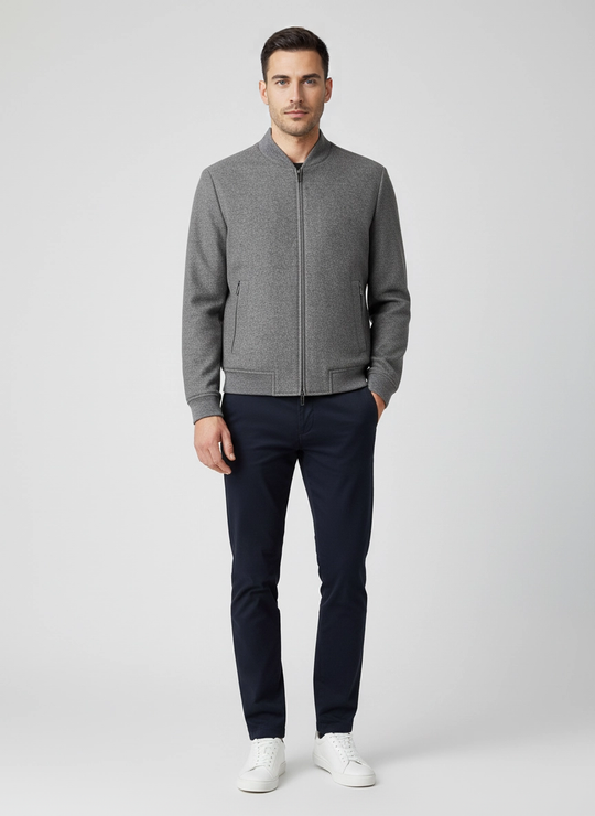 Men's BOSS Silver P-Hanry-BMB-234 Slim Fit Jacket