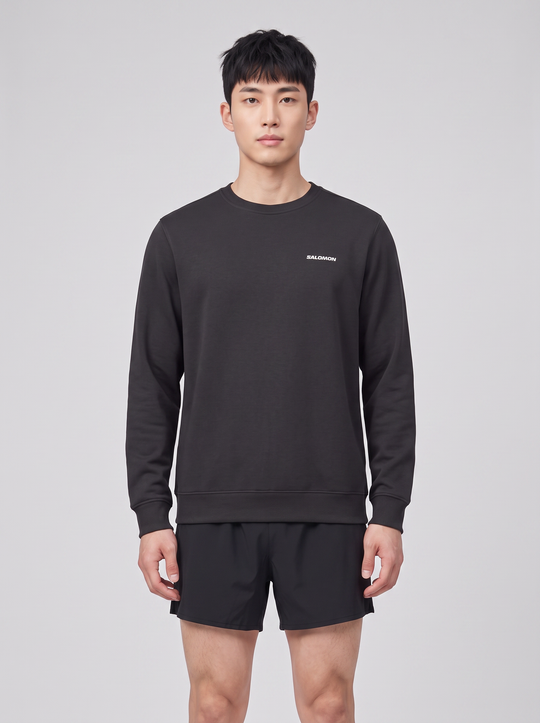 Mens Salomon SALOMON LOGO CREWNECK Deep Black Sweatshirt