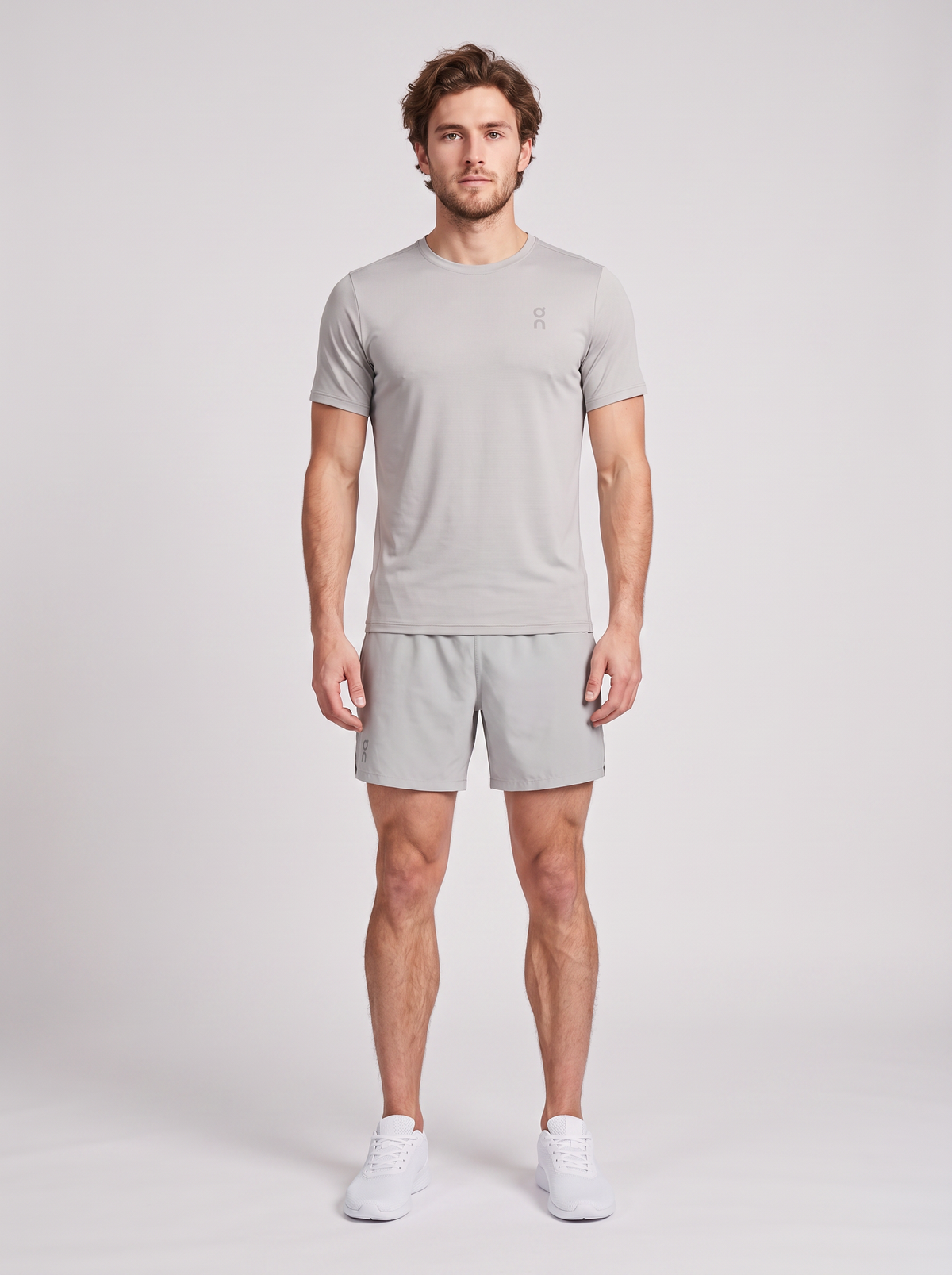 Men's On Running Core-T 1 Apollo & 7" Core Shorts 1 Apollo Set — on model