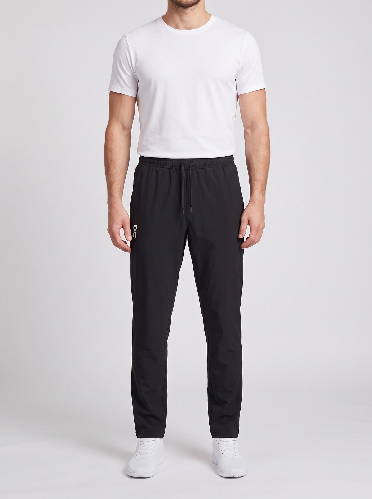 Men's On Running Black Focus Pants — on model