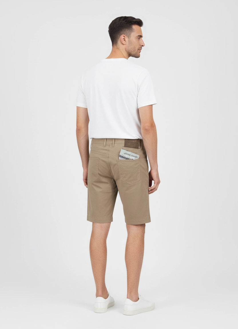 Men's Jacob Cohen Grey 5 Pocket Bermuda Shorts back view on model