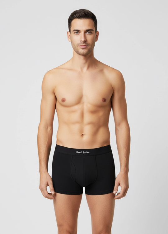 Men's Paul Smith Black Plain Boxer Trunk 5 Pack