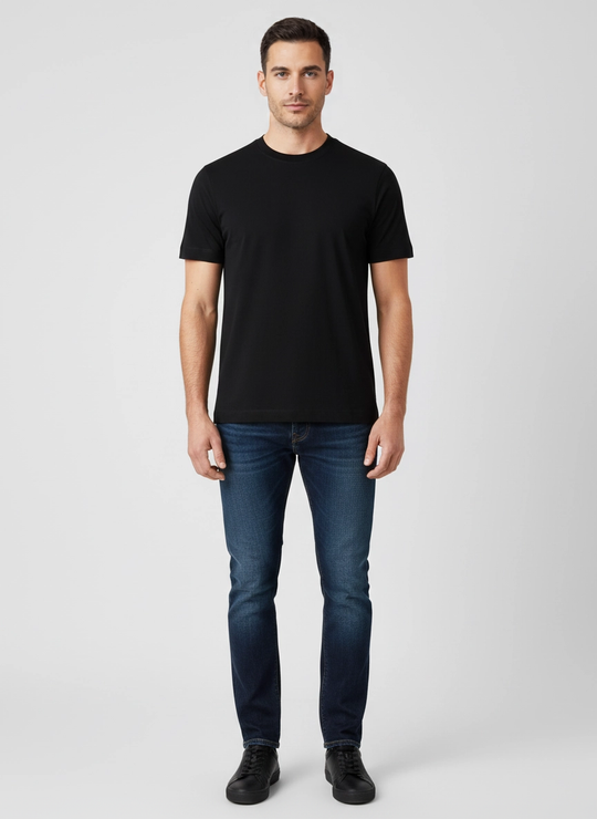 Men's Gran Sasso Black Interlock T Shirt