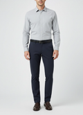 Mens BOSS Green T_Commuter Slim Dark Blue Trouser on model