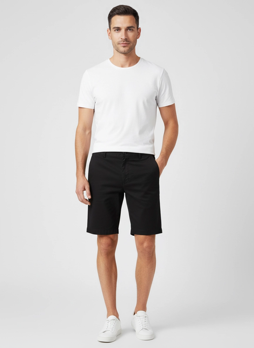 Men's Belstaff Black Rally Shorts on model