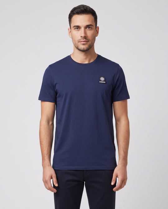 Men's Sandbanks Badge Logo Navy T Shirt