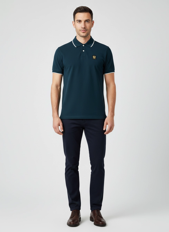 Men's Belstaff Dark Ink Double Tipped Polo