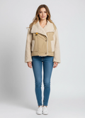 Women's Parajumpers Kaede Curly Fleece Bomber Jacket on model
