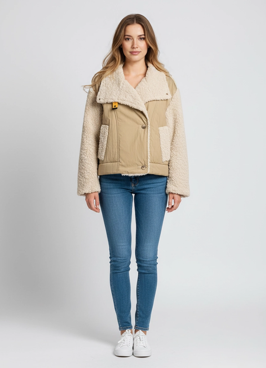 Women's Parajumpers Kaede Curly Fleece Bomber Jacket