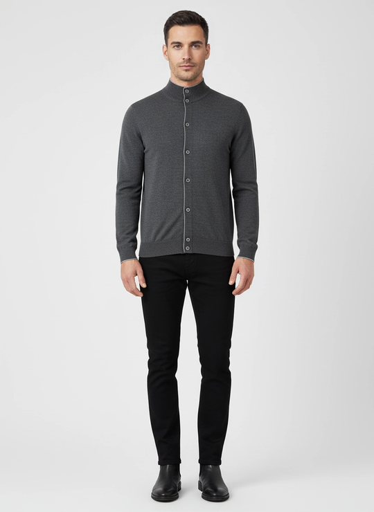 Men's Gran Sasso Grey Wool Cardigan