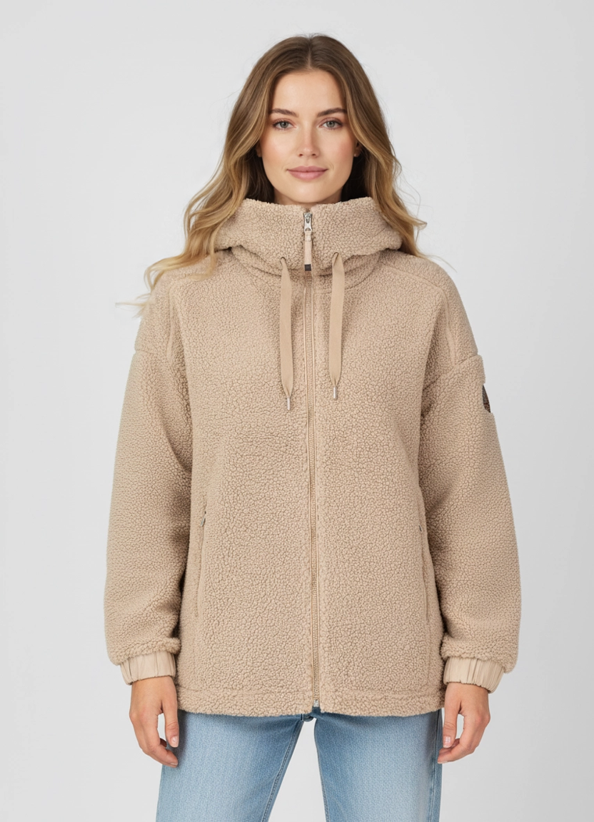 Women's Parajumpers Noelle Sunkissed Fleece Jacket on model
