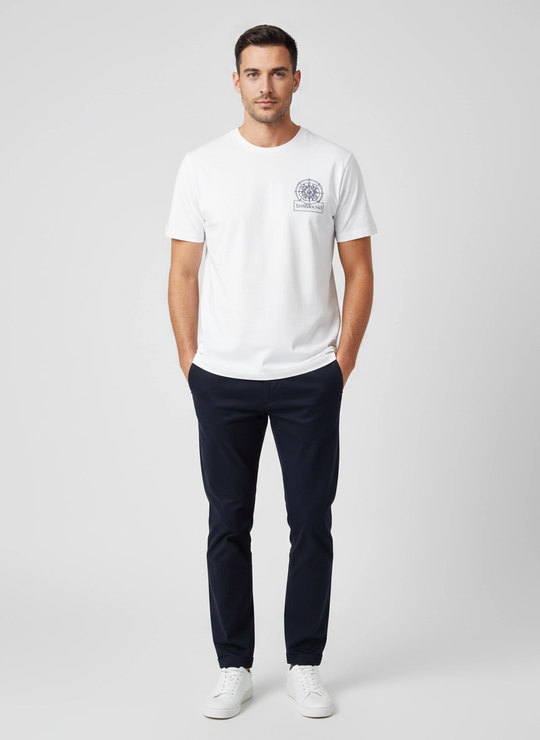 Men's Sandbanks Sonar White T Shirt