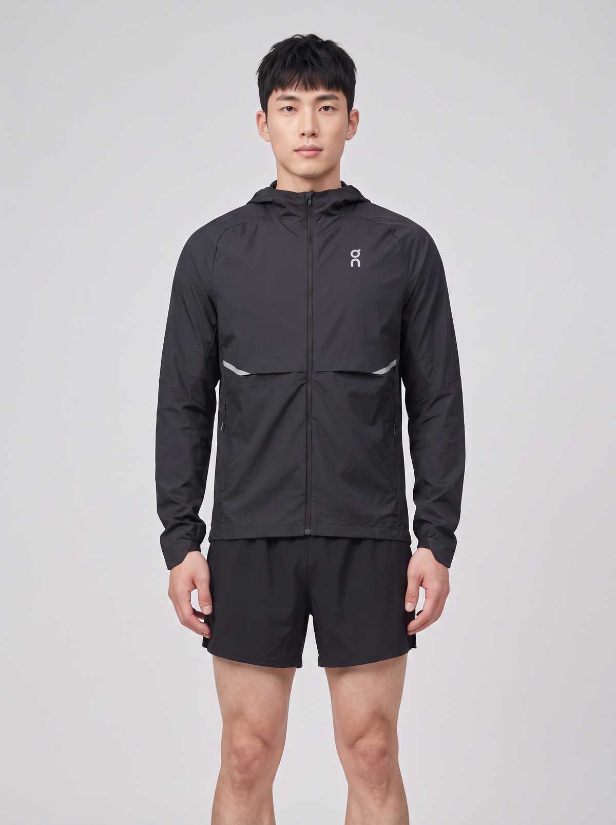 Men's On Running Black Core Jacket — on model