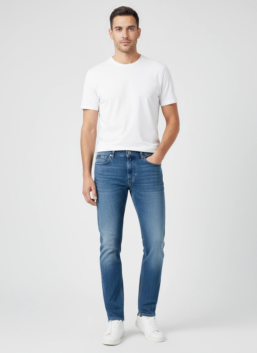 Mens BOSS Black C-Delaware Bright Blue Slim Fit Jeans