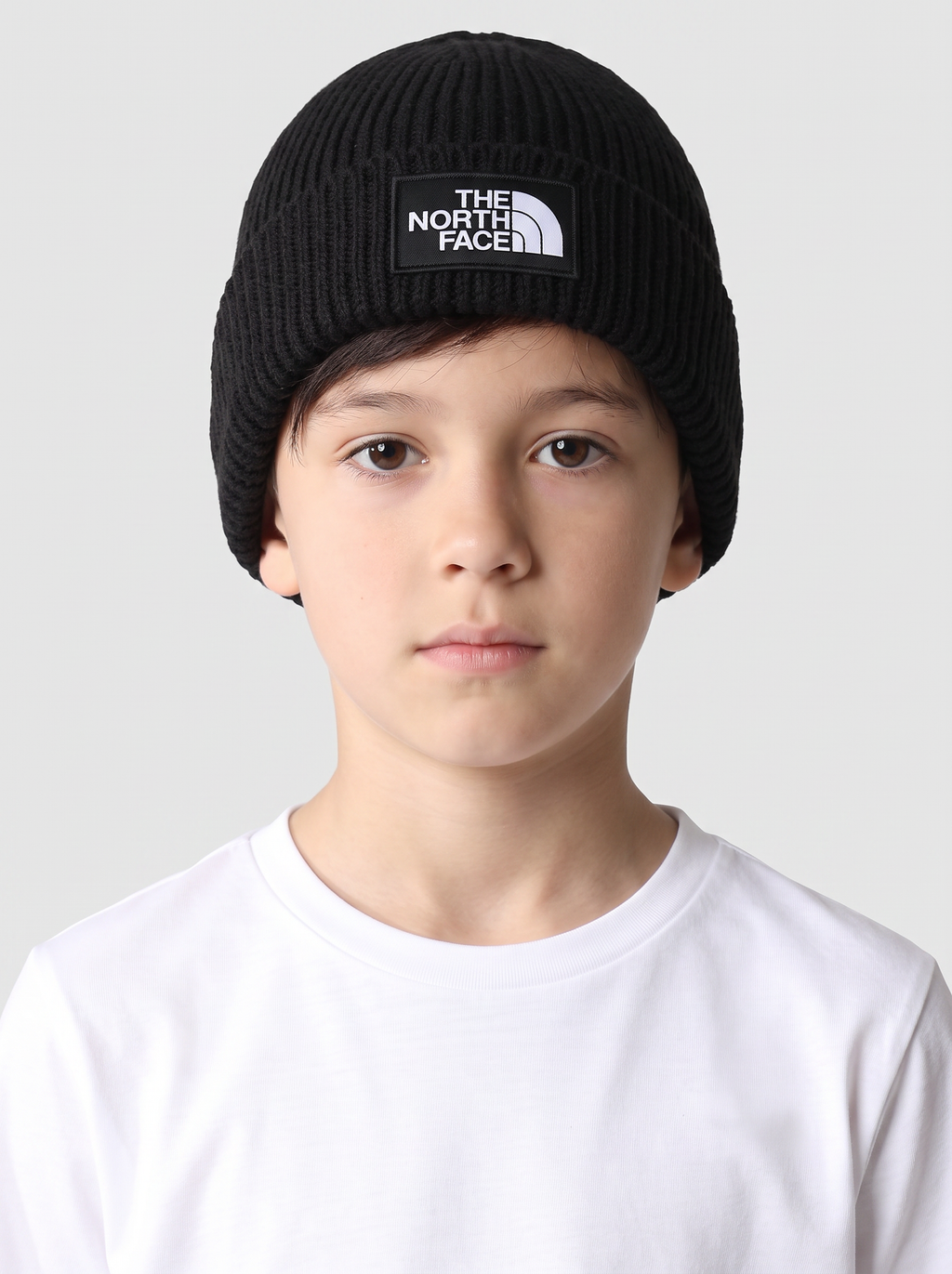 Unisex The North Face Black Box Logo Cuffed Beanie — on model