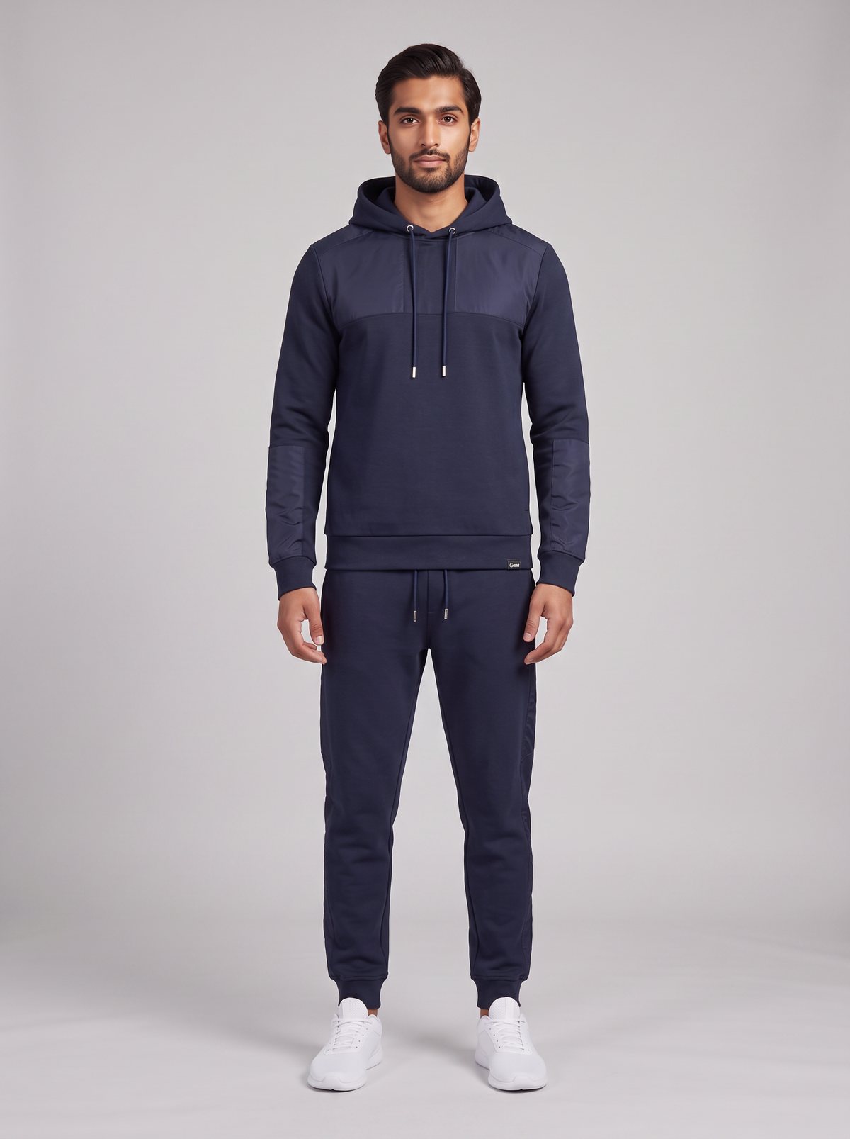 Men's Catini Coporto Hoodie in Navy & Coporto Joggers Tracksuit Set — on model