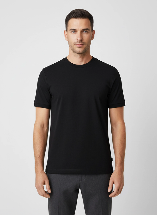 Men's BOSS Black H-Thompson 55 Black T Shirt