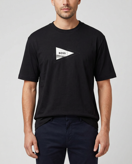BOSS Green TS Network Photo Black T Shirt