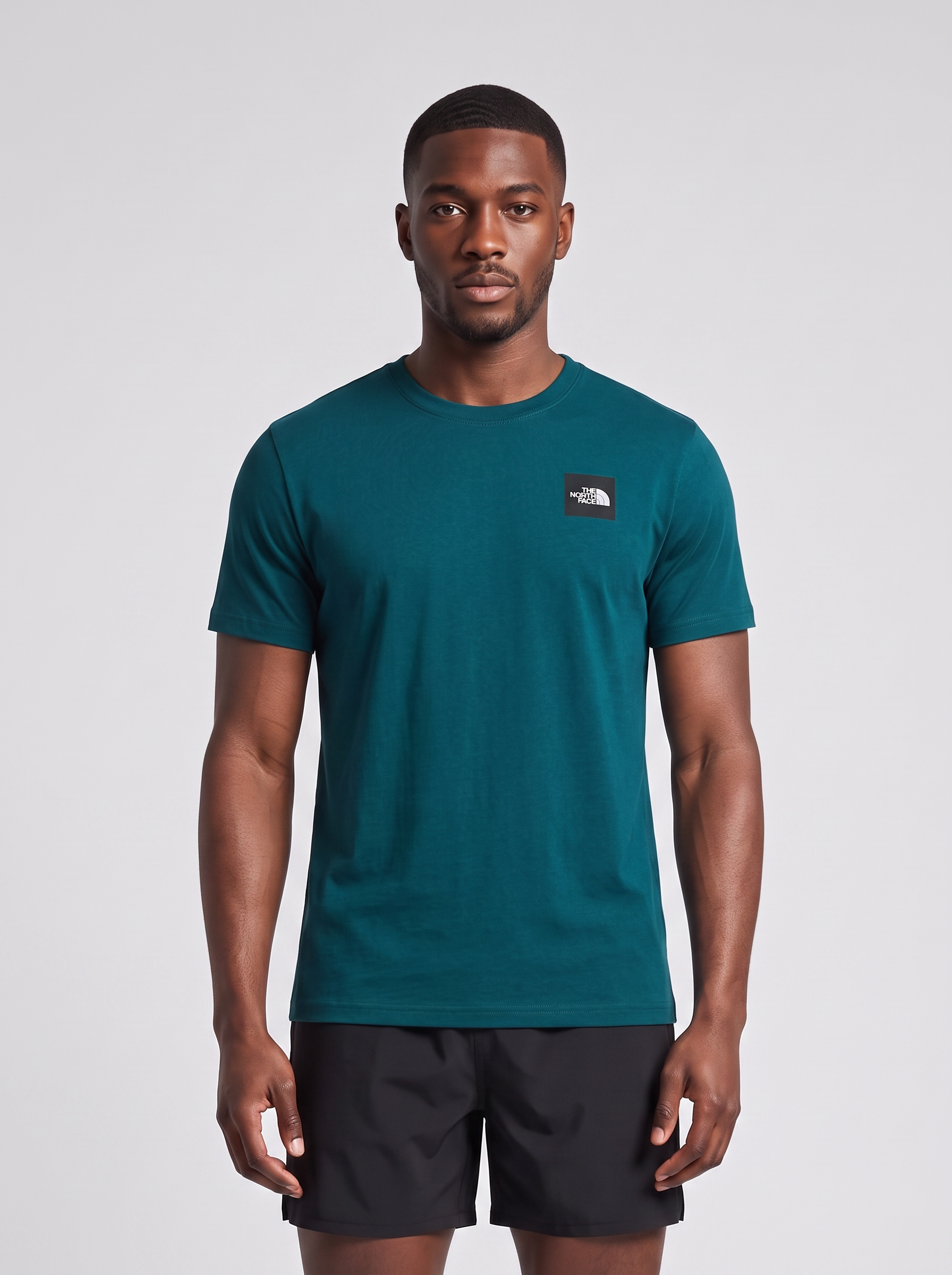 Men's The North Face Monte Regular SS T-Shirt Pacific Teal — on model