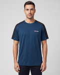 Men's Berghaus Dark Blue Farndale Tech T Shirt — on model
