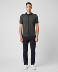 Mens Paul Smith Black Full Button Polo Shirt — on model