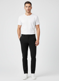BOSS Black P-Perin-CW-WG-261F Black Tapered Fit Trousers on model