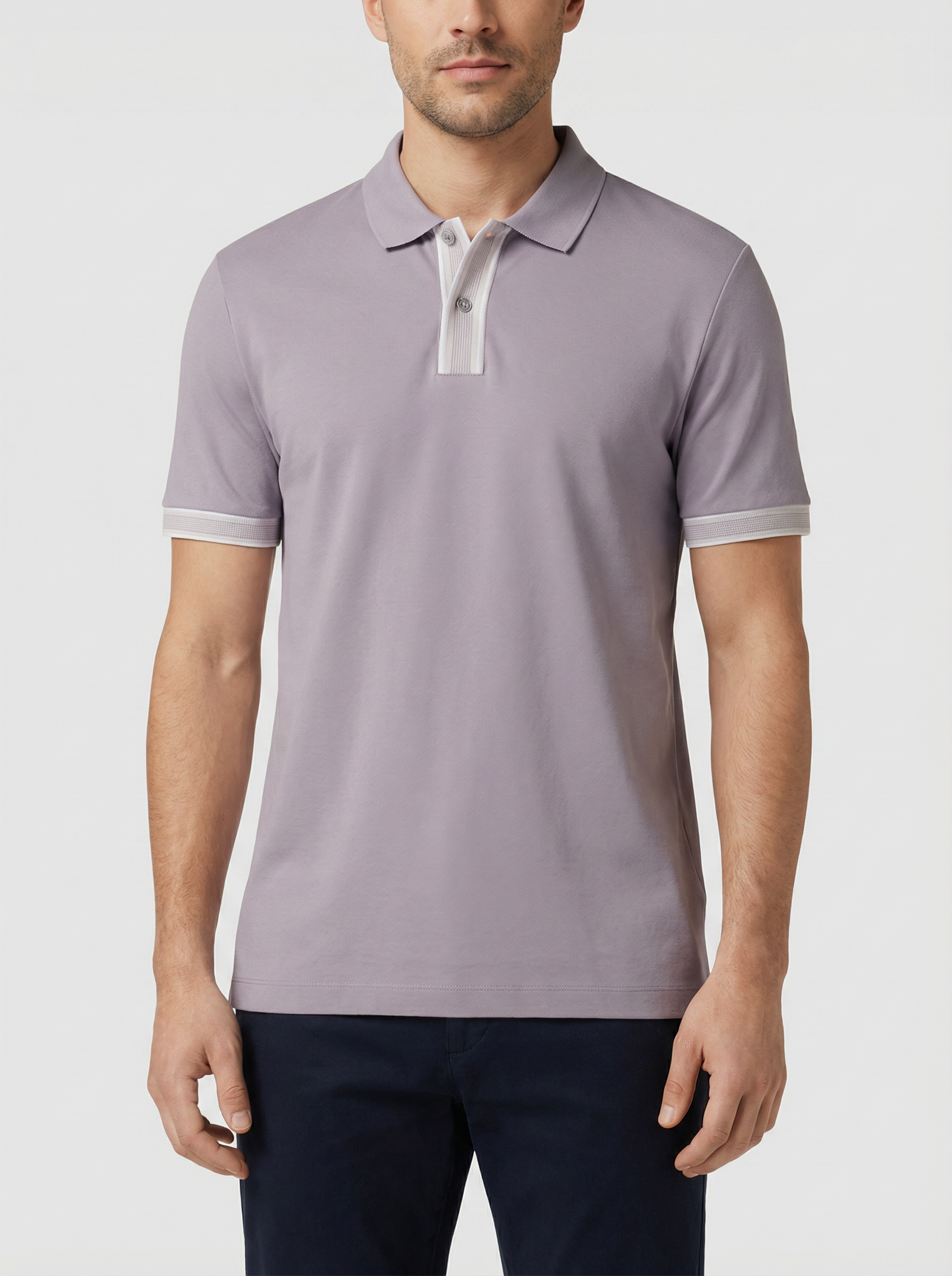 BOSS Black H-Parlay 238 Light/Pastel Purple Polo Shirt - Model Shot