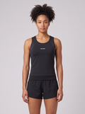 Womens Salomon Shakeout Bliss Tank in Black — on model