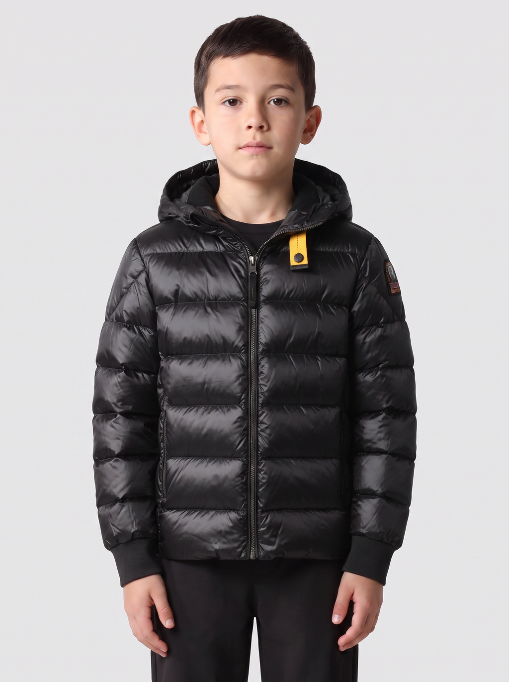 Boys Parajumpers Black Pharrell Jacket — on model