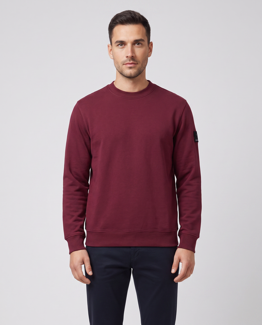 Men's Sandbanks Badge Logo Sweatshirt in Port