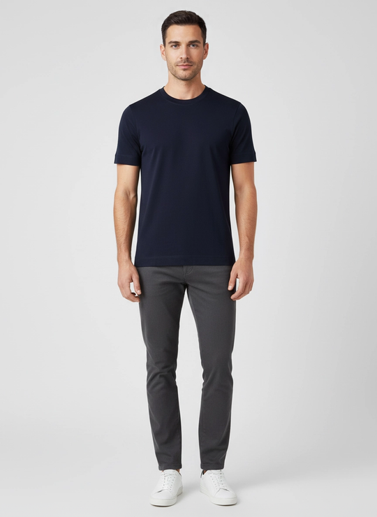 Men's Gran Sasso Dark Navy Mercerised T Shirt