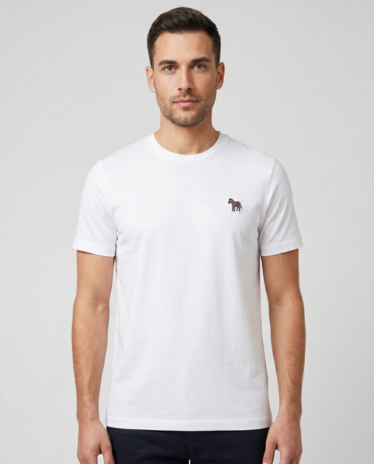 Men's Paul Smith White Regular Fit Zebra Logo T-Shirt